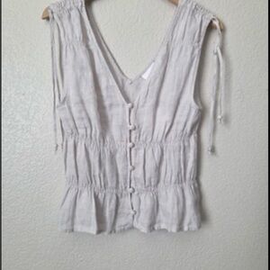 Elegant White Button-Front Camisole Linnen